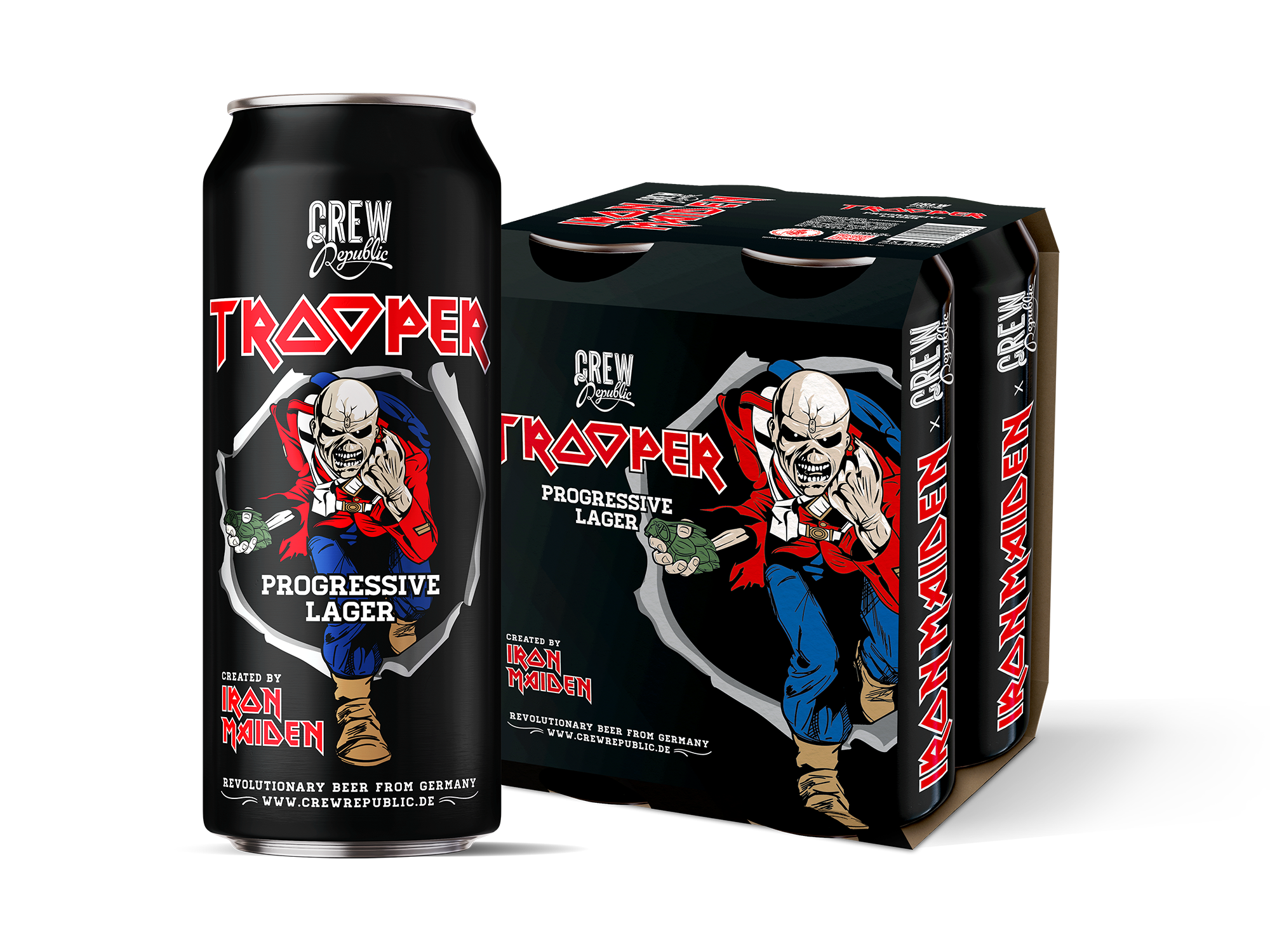 Crew Republic - Iron Maiden Trooper Progressive Lager 5.0% ABV 440ml Can Pack