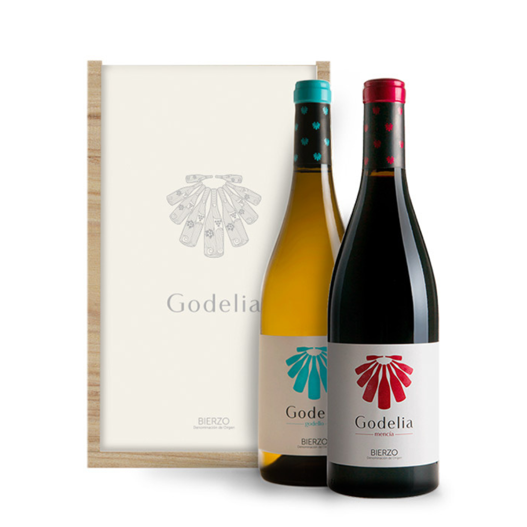 Godelia Godello & Mencia Wooden Twin Gift Set