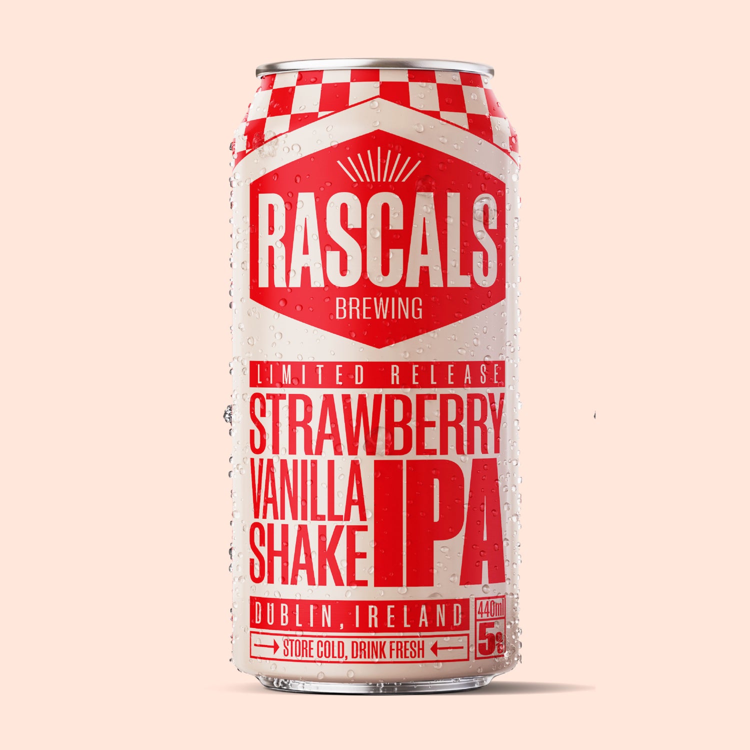 Rascals - Strawberry Vanilla Shake IPA 5.0% ABV 440ml Can