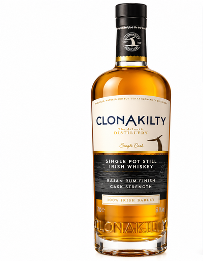 Clonakilty Single Pot Still Irish Whiskey Bajan Rum Finish Cask Strength bottle