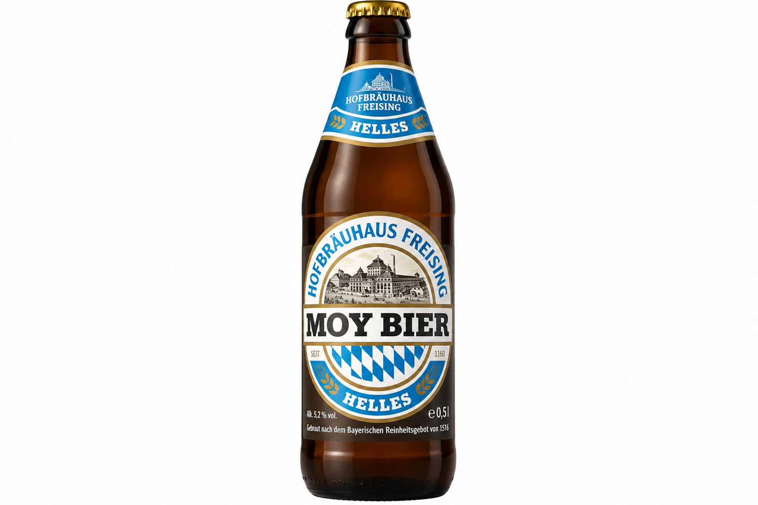 Hofbrauhaus Freising Moy Bier Helles 500ml bottle