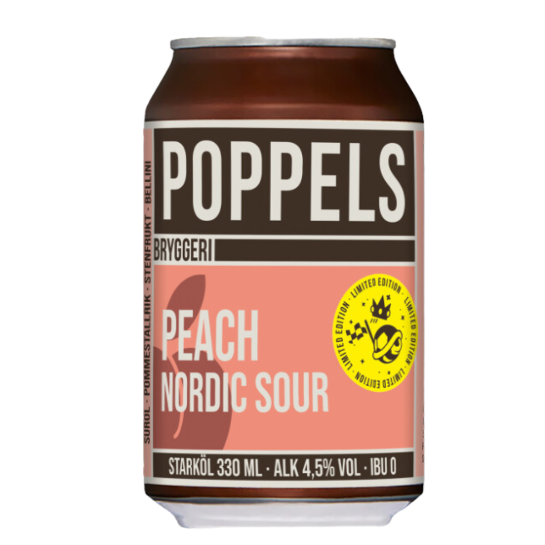 Poppels- Peach Nordic Sour 4.5% ABV 330ml Can