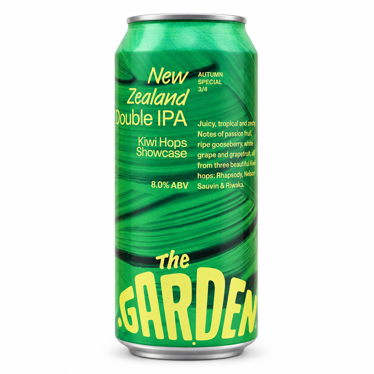 The Garden Brewery New Zealand Double IPA Kiwi Hops Showcase 8% ABV 440ml can