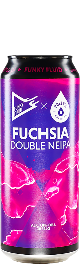Funky Fluid Collab Polly's Brew- Fuchsia NEIPA 7.8% ABV 500ml Can