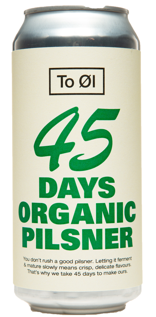 TO ØL 45 Days Organic Pilsner 4.7% ABV 440ml Can