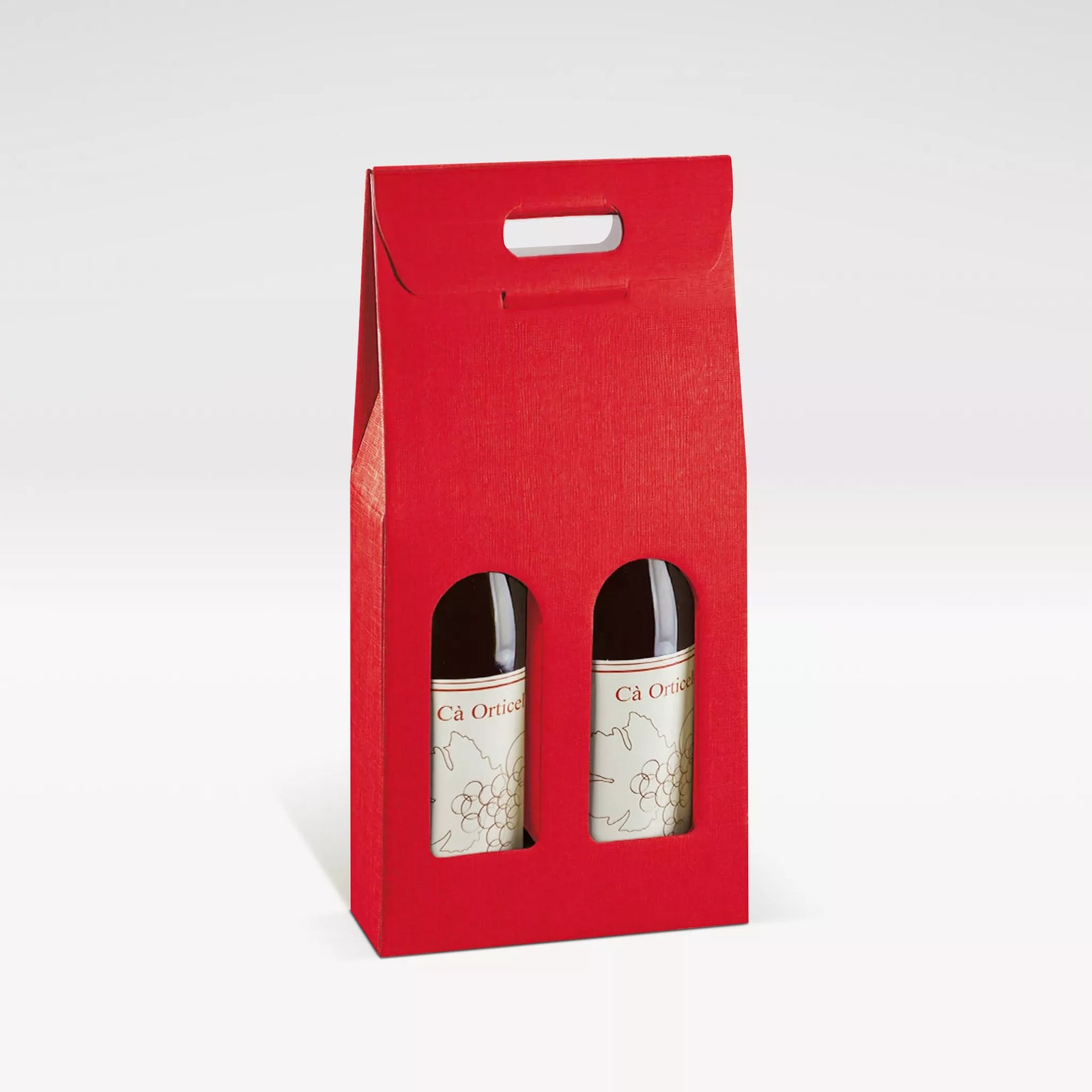 2 bottle red cardboard box