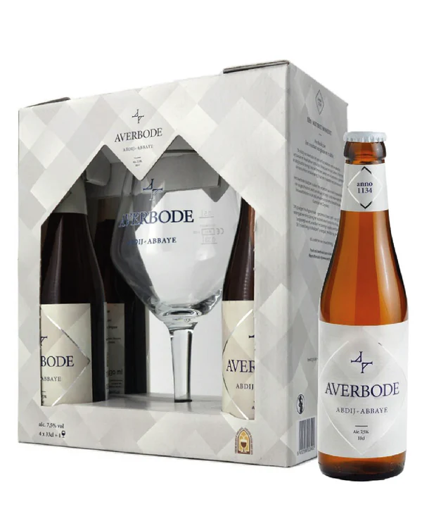 Averbode Gift Pack 4bt 33cl with glass