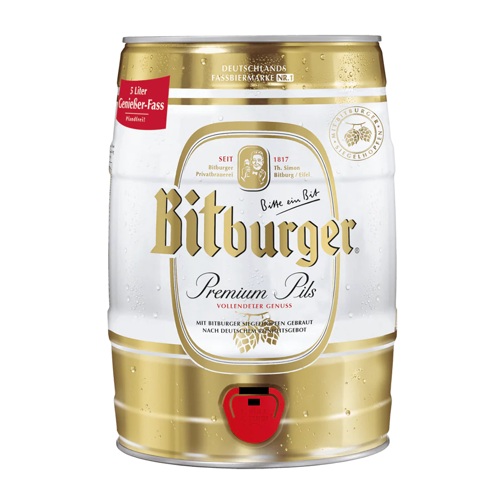 Bitburger- Premium Pils 4.8% 5 Liter Mini Keg