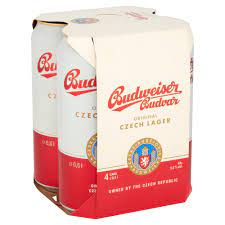 Budějovice Budvar Czech Lager 5.0% ABV 4 Pack Can