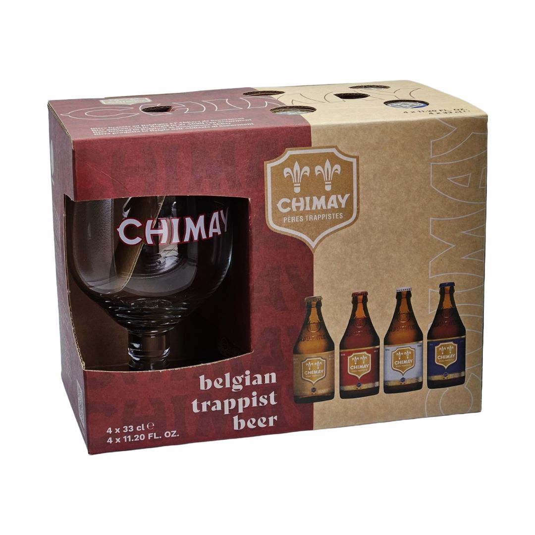 Chimay Four Bottle's & Glass Gift Set