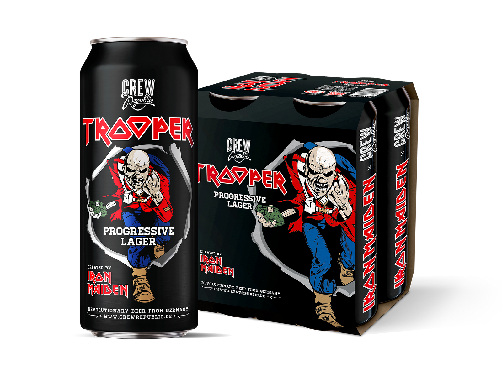 Crew Republic - Iron Maiden Trooper Progressive Lager 5.0% ABV 440ml Can Pack