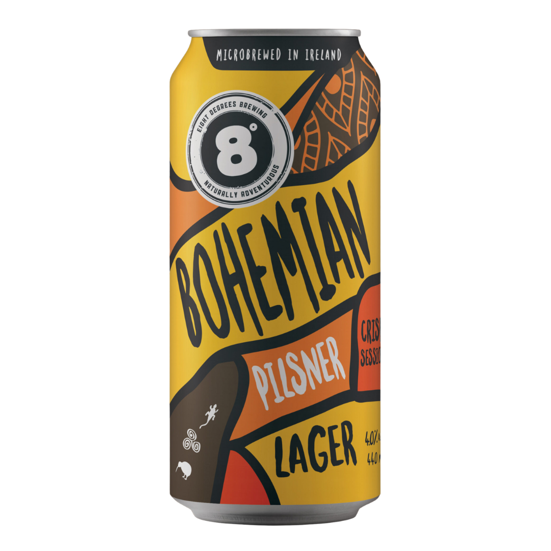 Eight Degrees- Bohemian Pilsner Lager 4% ABV 440ml Can - Martins Off Licence