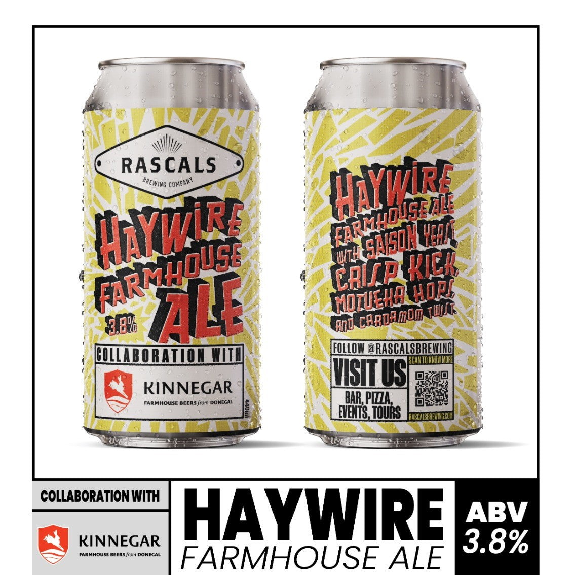 Rascals - Kinnegar Haywire Farmhouse Ale 3.8% ABV 440ml Can