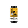 Can of Renegade American Pale Ale with a yellow label featuring a helmet design on a white background