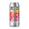 Silver beer can with colorful graphics and 'LINEMAN' branding on a white background