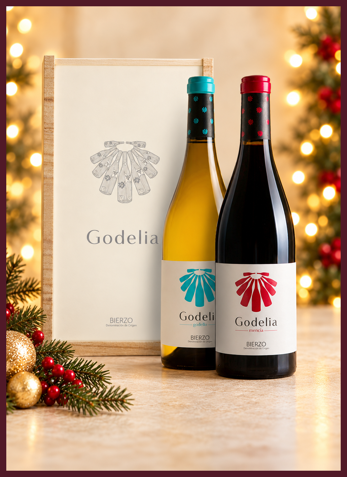 Godelia Godello & Mencia Wooden Twin Gift Set