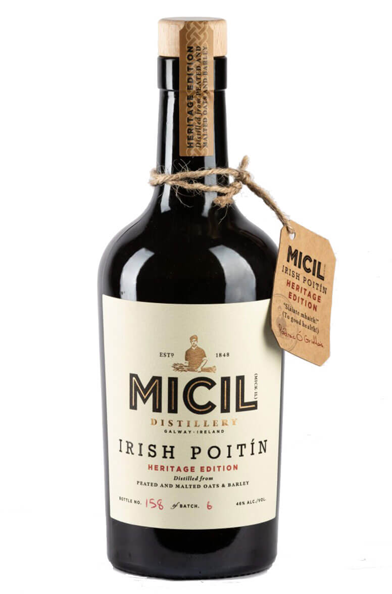 A celebration of the finest Connemara poitín of the past. Made using 100% Irish malted barley and oats, peated using turf from our family land in Inverin. Gold Medal Winner in the Grain Spirit category at the 2022 World Drinks Awards.

Tasting Notes

Micil Heritage Poitín is warm, sweet and fruity with balanced nutty character and gentle peat smoke throughout. Vibrant and aromatic with distinct texture.