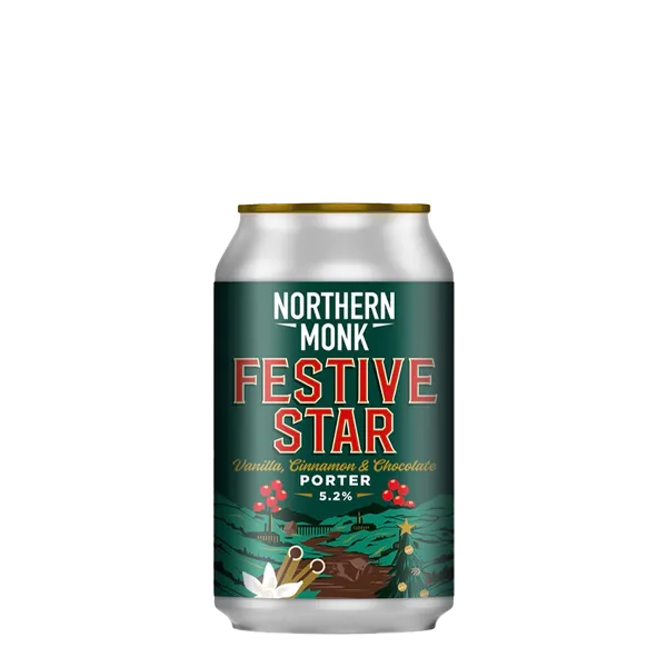 Northern Monk - Festive Star Christmas Porter 5.2% ABV 330ml Can