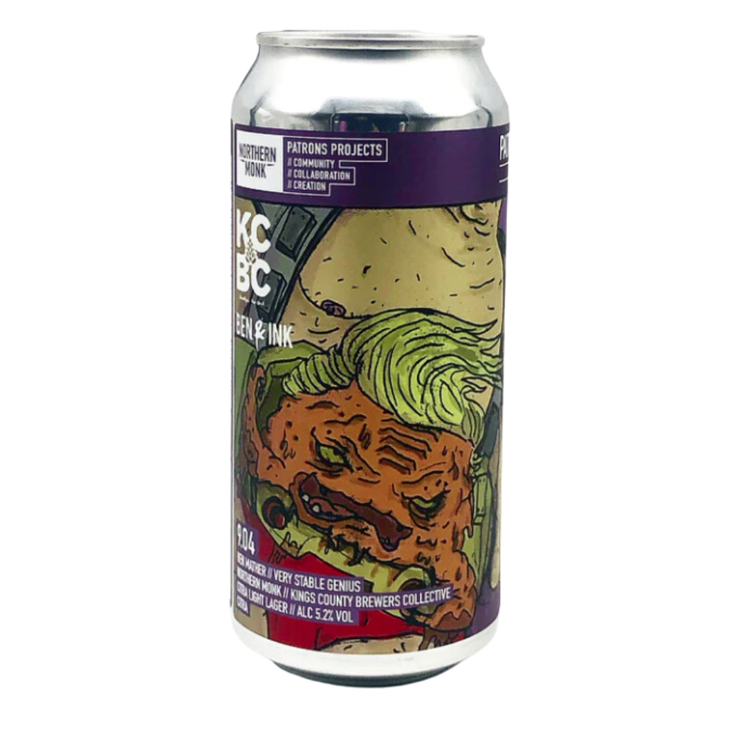 Northern Monk Collab KCBC and Ben Mather- 9.04 Patrons Project Very Stable Genius Lager 5.2% ABV 440ml Can