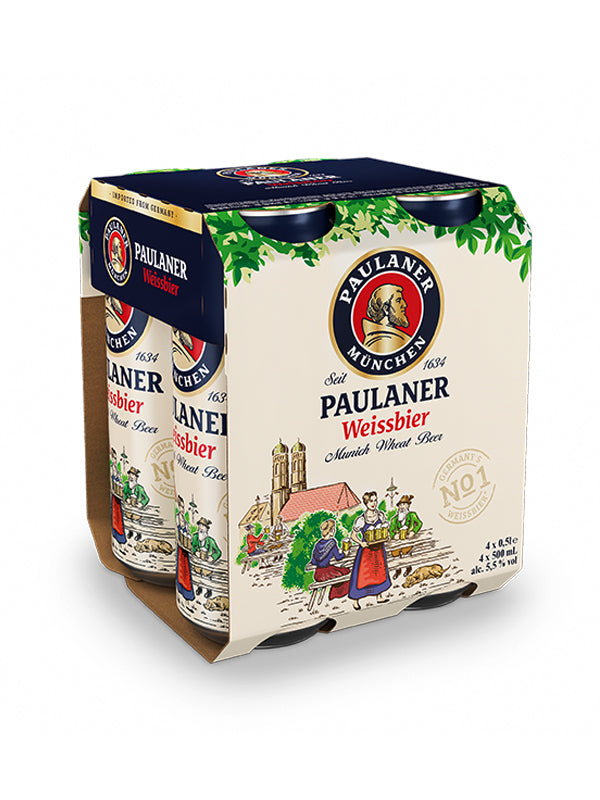 Paulaner- Weissbier 5.5% ABV 500ml Can 4 Pack