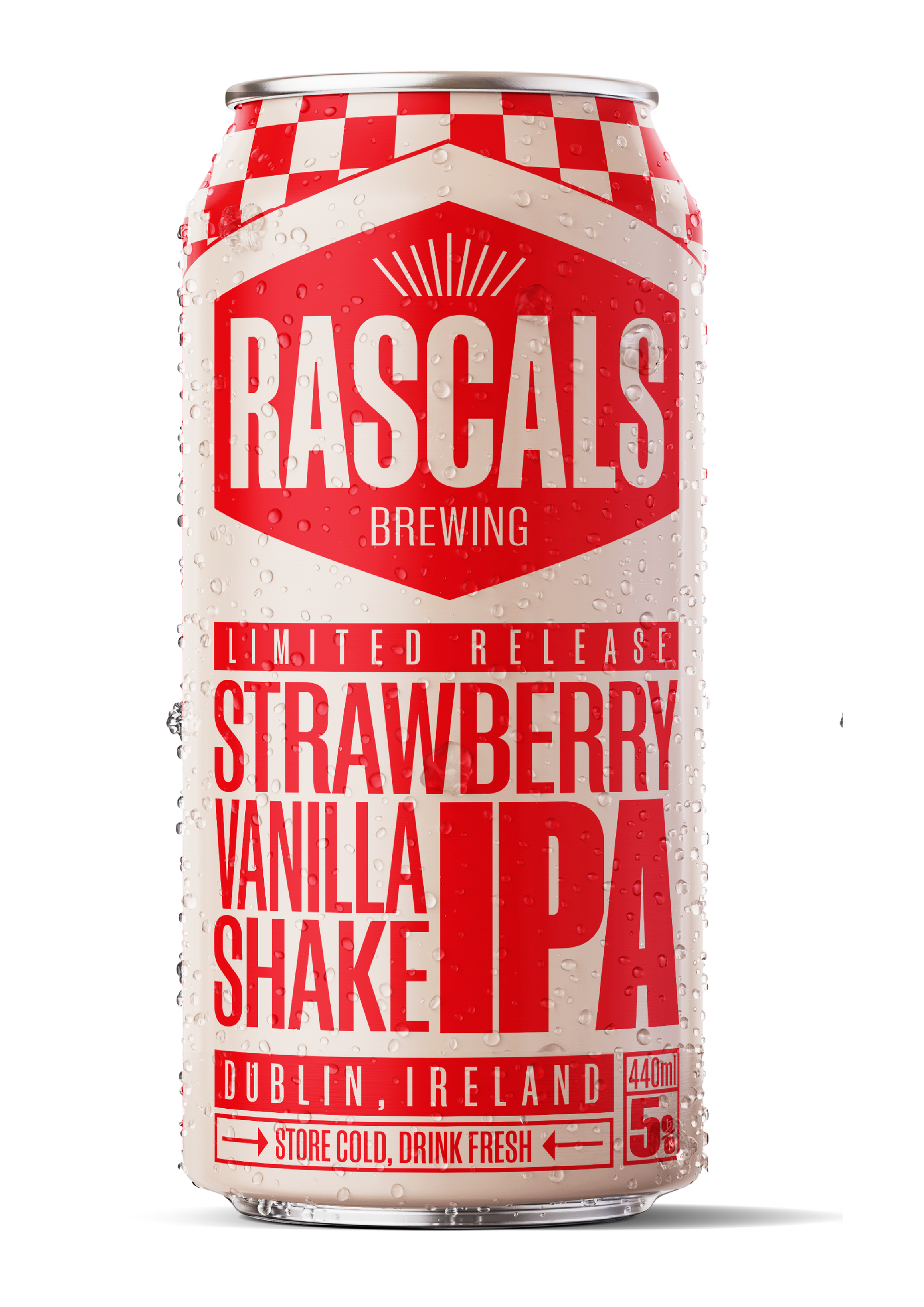 Rascals- Strawberry Vanilla Shake IPA 5% ABV 440ml Can