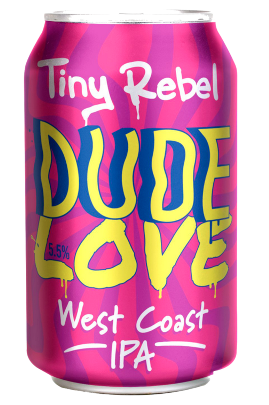 Tiny Rebel Brewing- Dude Love West Coast IPA 5.5% ABV 330ml Can