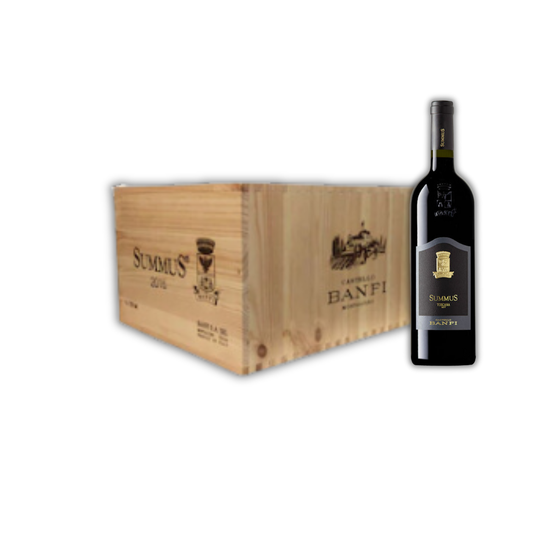 castello banf SummuS Toscana IGT 3 X 750ml Bottles in a wooden case