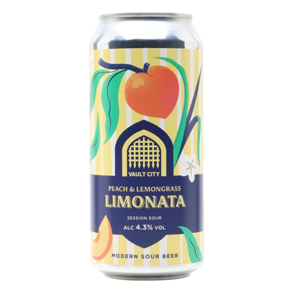 Vault City Brewing- Peach & Lemongrass Limonata Sour 4.3% ABV 440ml