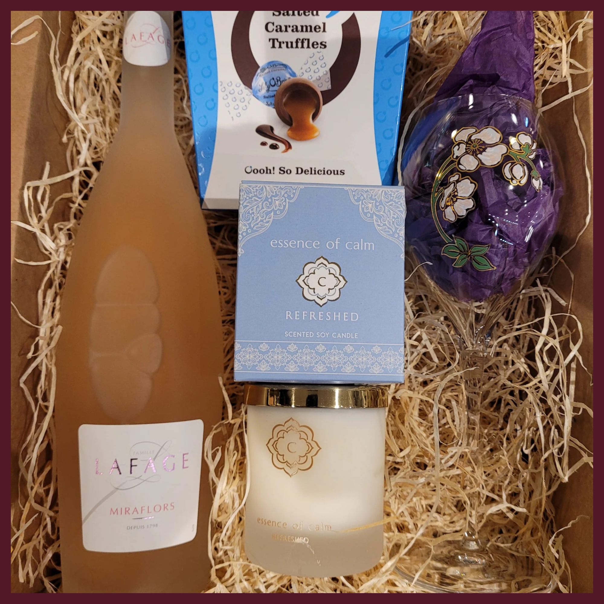 Rosé, Chocolate and Candle Hamper