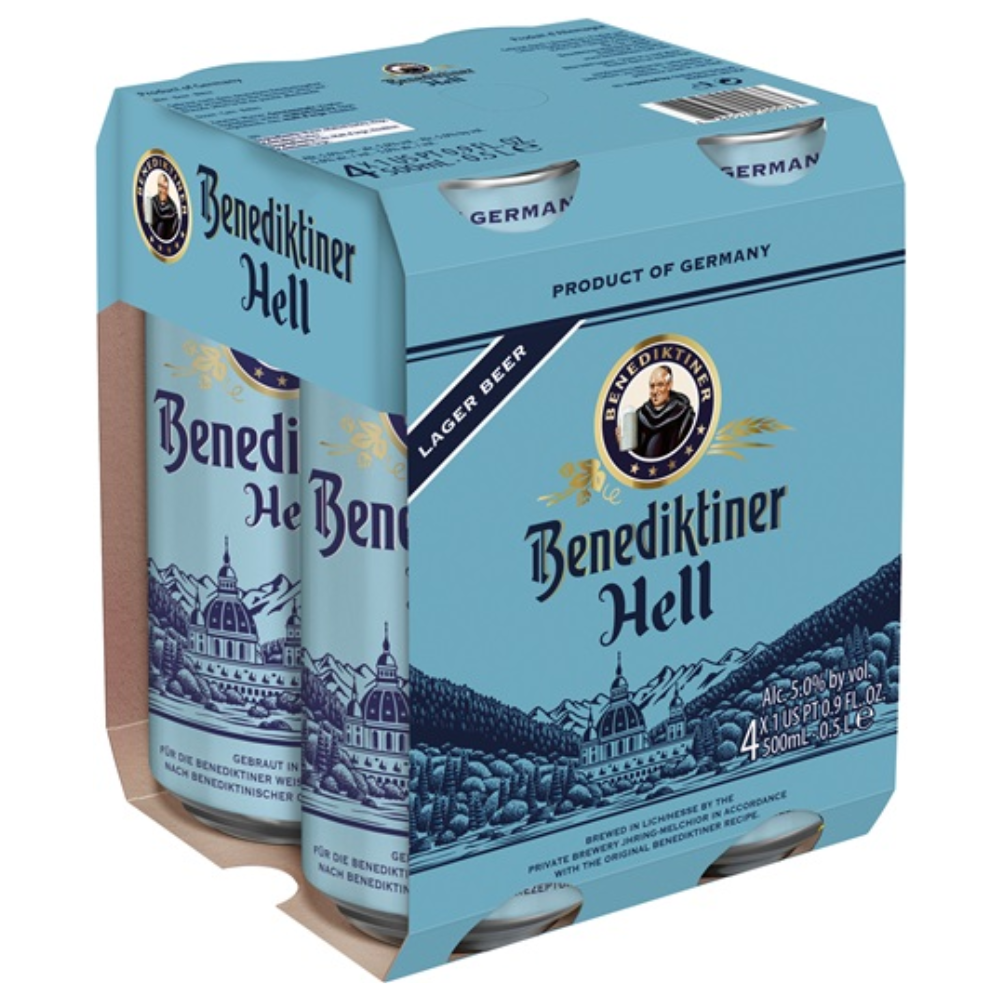 Benediktiner Hell 4 pack 5.0% ABV 500ml