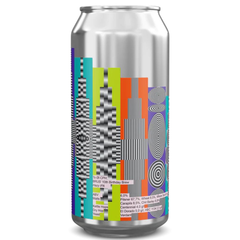 To Øl- BRUS' 10 Birthday Brew Hazy IPA 6.0% ABV 440ml
