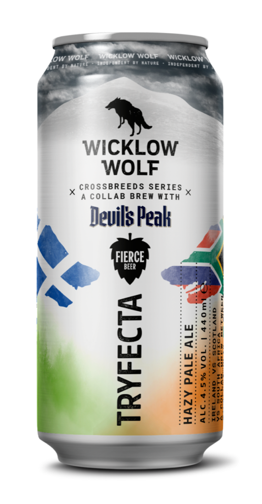 Wicklow Wolf collab Fierce Beer, Devil's Peak- Tryfecta Pale Ale 4.5% ABV 440ml Can