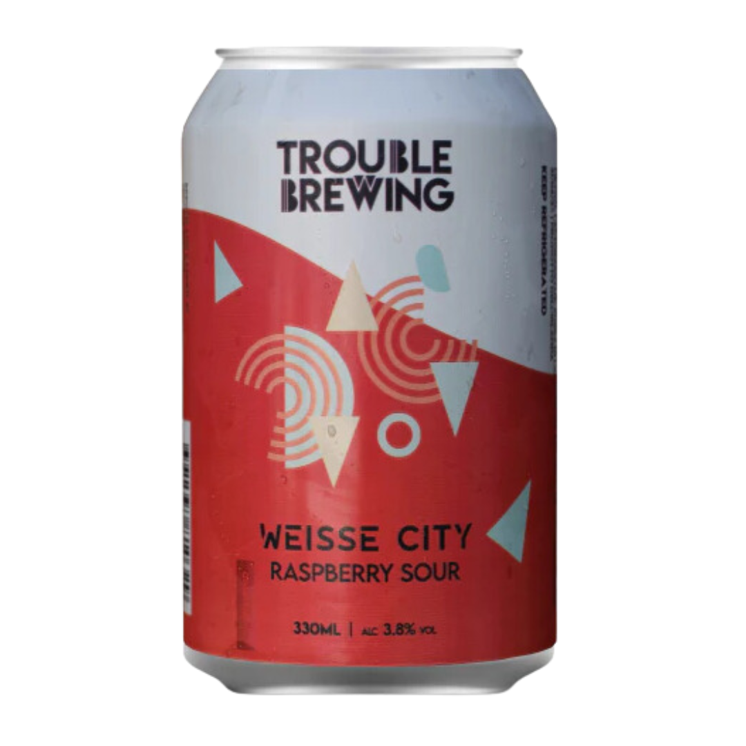 Trouble Brewing- Weisse City Raspberry Sour 3.8% ABV 330ml Can