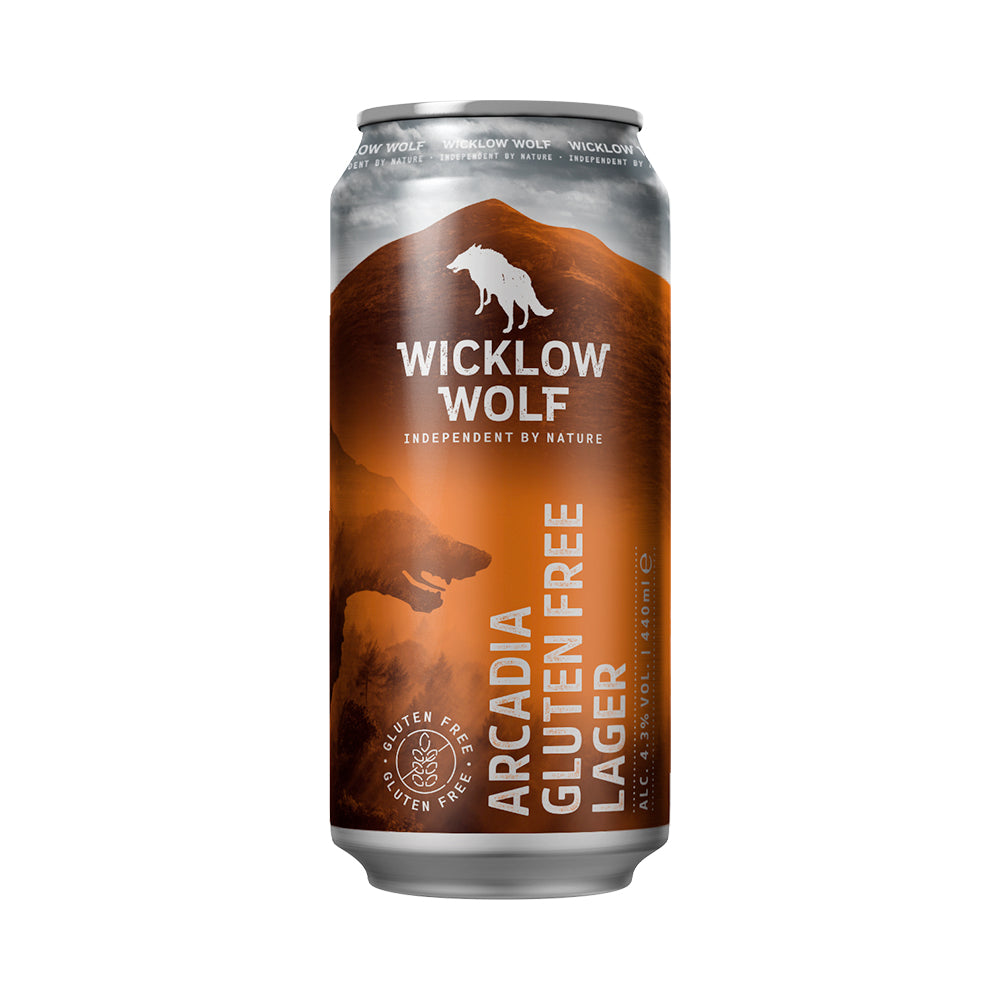 Wicklow Wolf Arcadia Gluten Free Lager 4.3% ABV 440ml can - Martins Off Licence