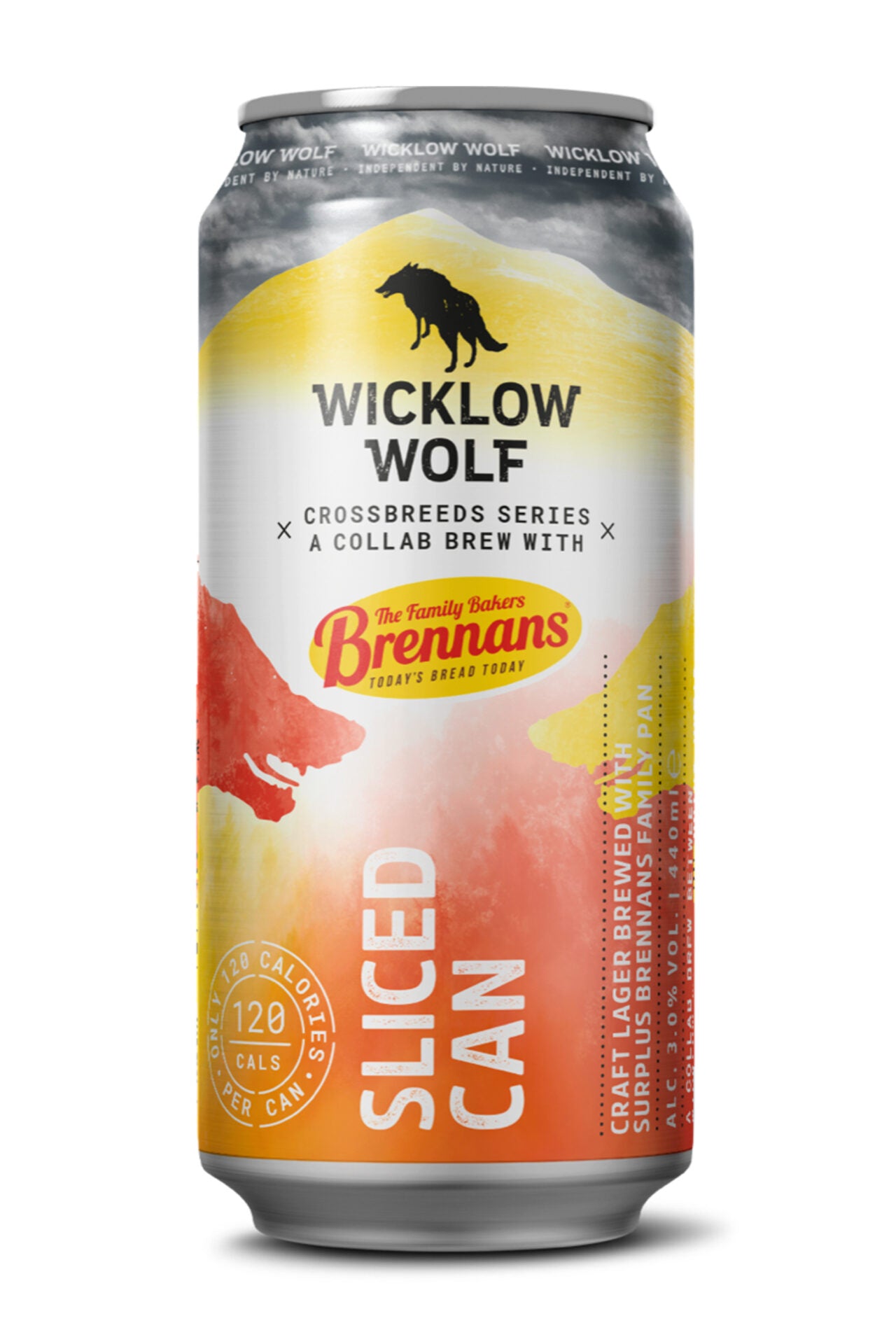Wicklow Wolf Sliced Can X Brennans Bread Lager 3.0% ABV 440ml can