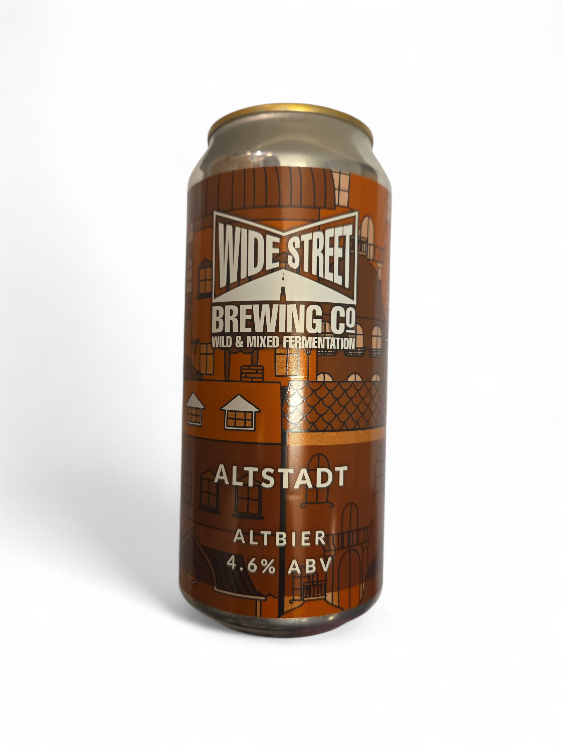 Wide Street Brewing Co. beer can on a white background