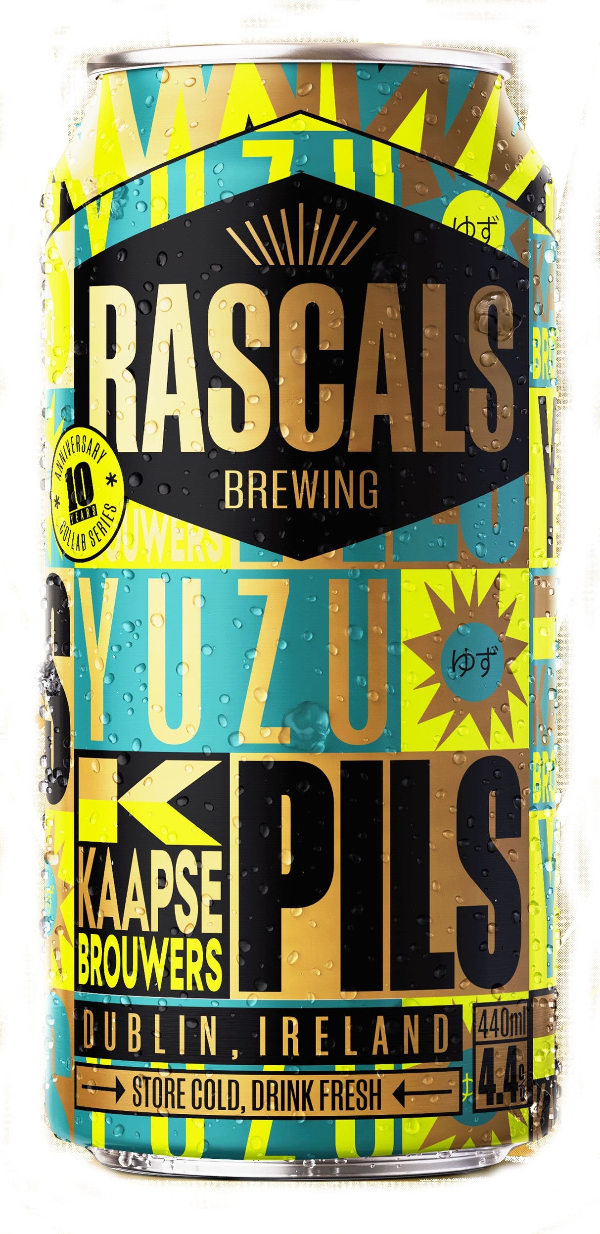 Rascals Brewing / Kaapse Brouwers Yuzu Pils 4.4% ABV 440ml Can