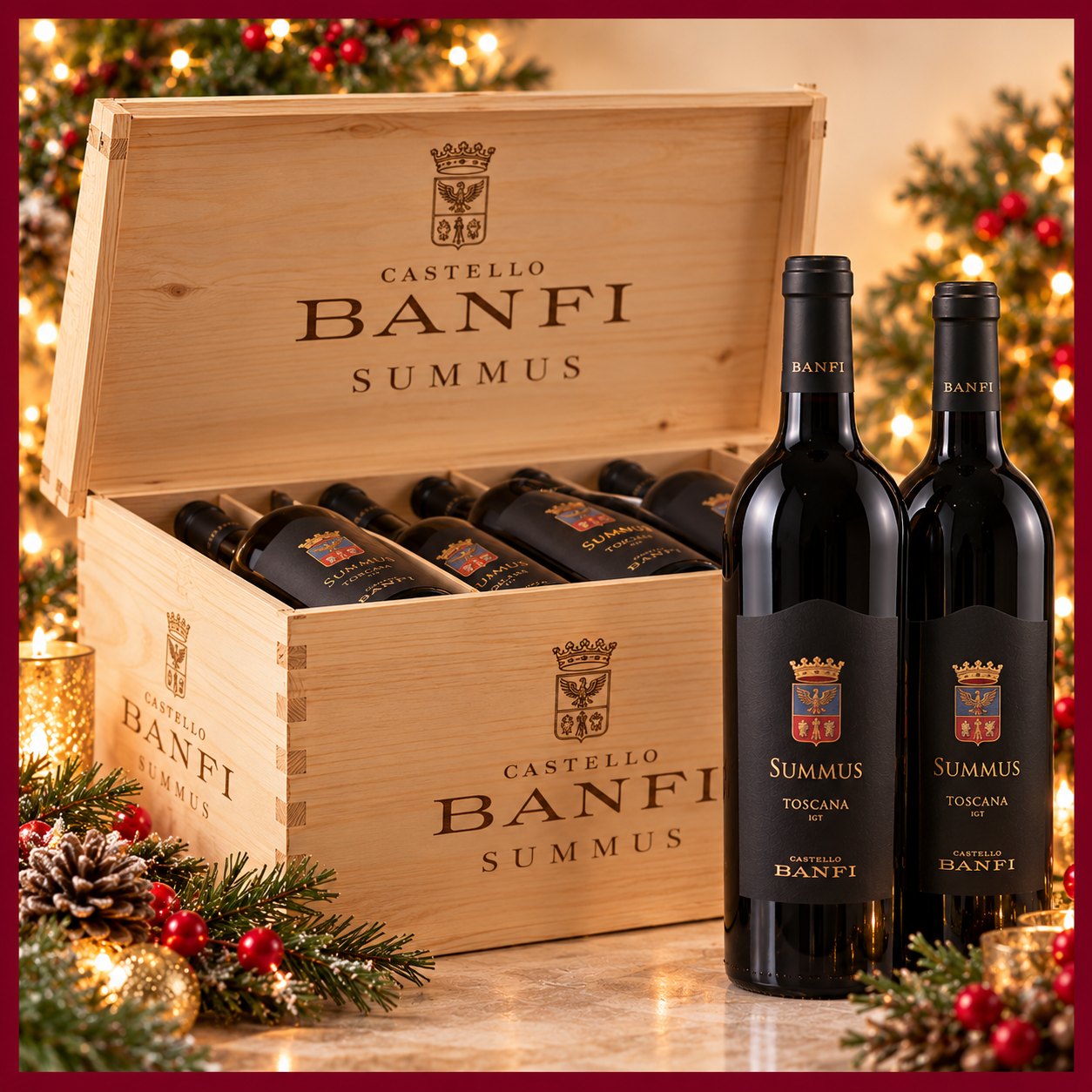 Castello Banfi Summus Toscana IGT 6 X 750ml Bottles in wooden box