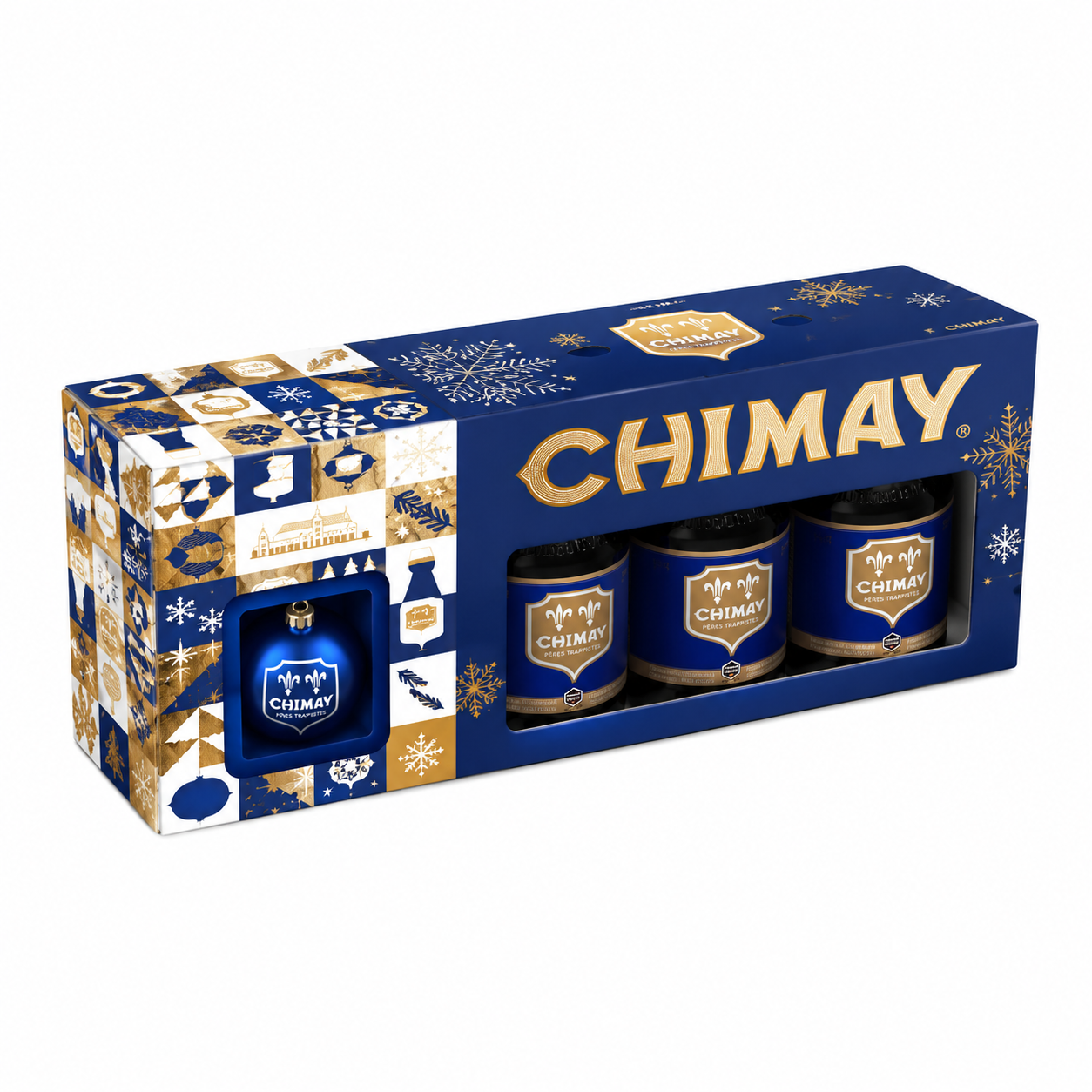 Chimay Blue Christmas sampler gift pack and Christmas bauble