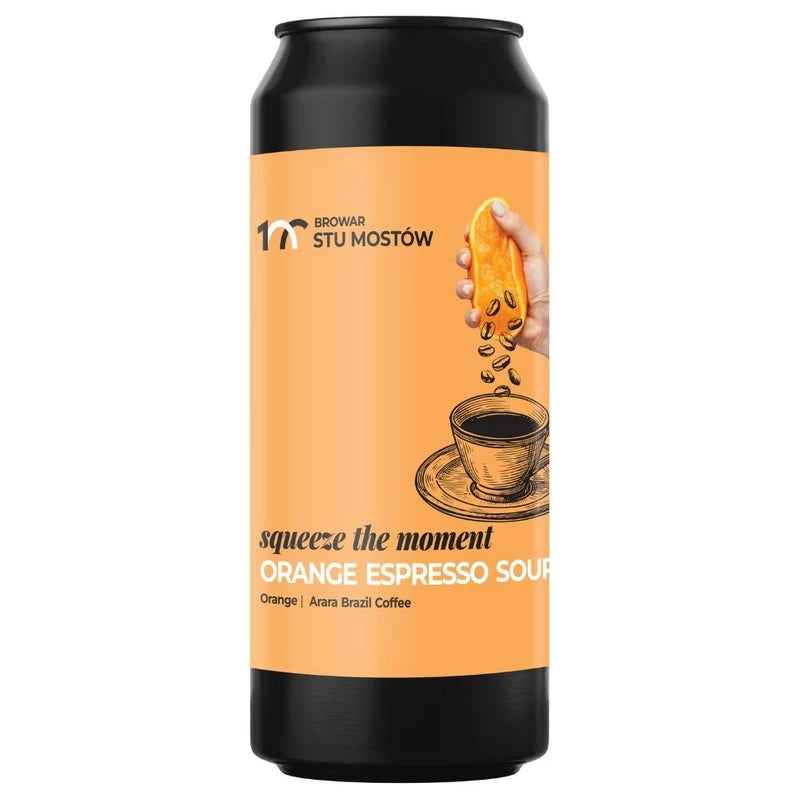 Stu Mostów- Squeeze the Moment Orange Espresso Sour 5.5% ABV 440ml Can - Martins Off Licence