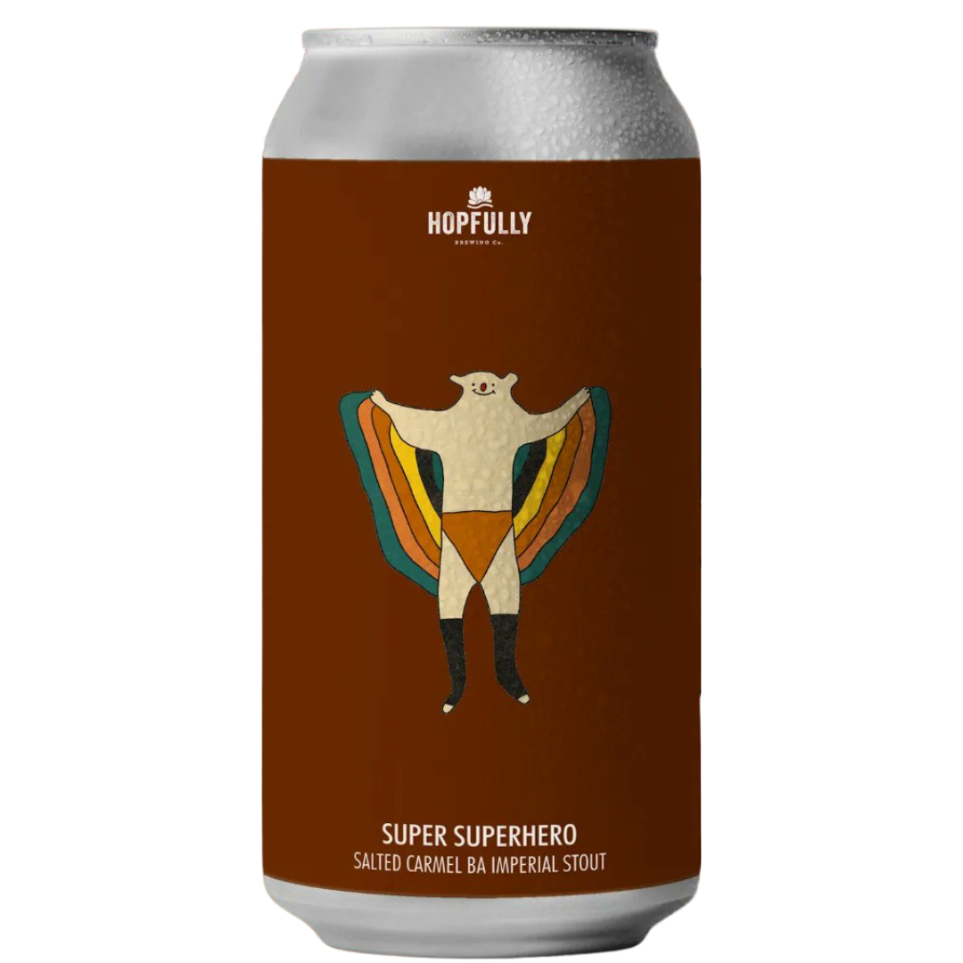 Hopfully Brewing- Super Superhero Salted Caramel Barrel-Aged Imperial Stout 10.7% ABV 440ml Can