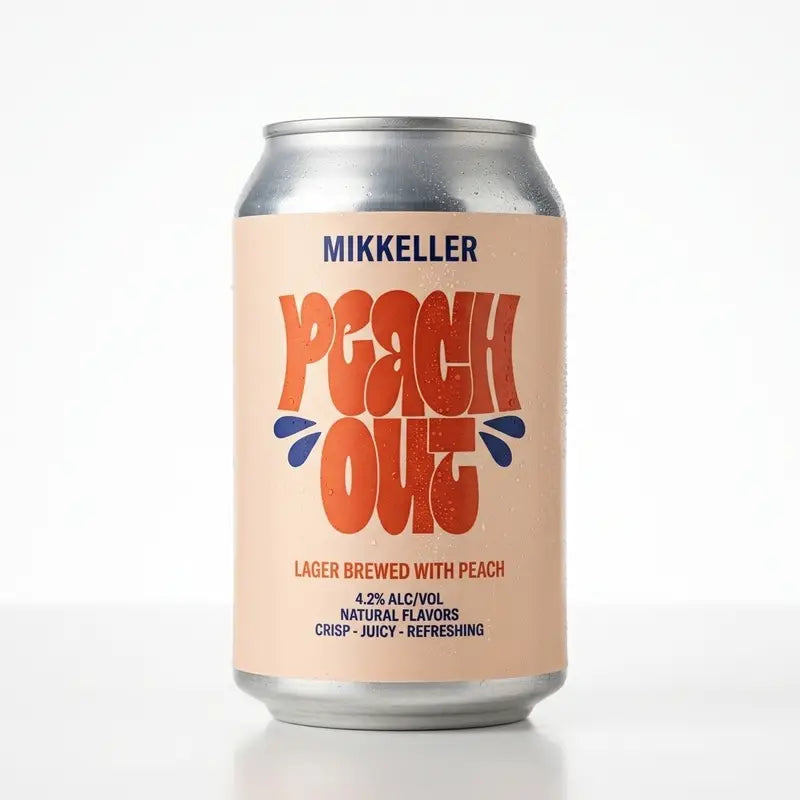 Mikkeller Peach Out Fruited Lager 4.2% ABV 330ml Can
