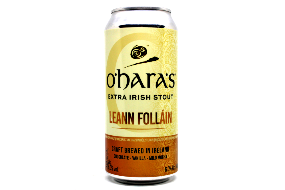 OHaras- Leann Follain Extra Irish Stout 6% ABV 440ml Can - Martins Off Licence