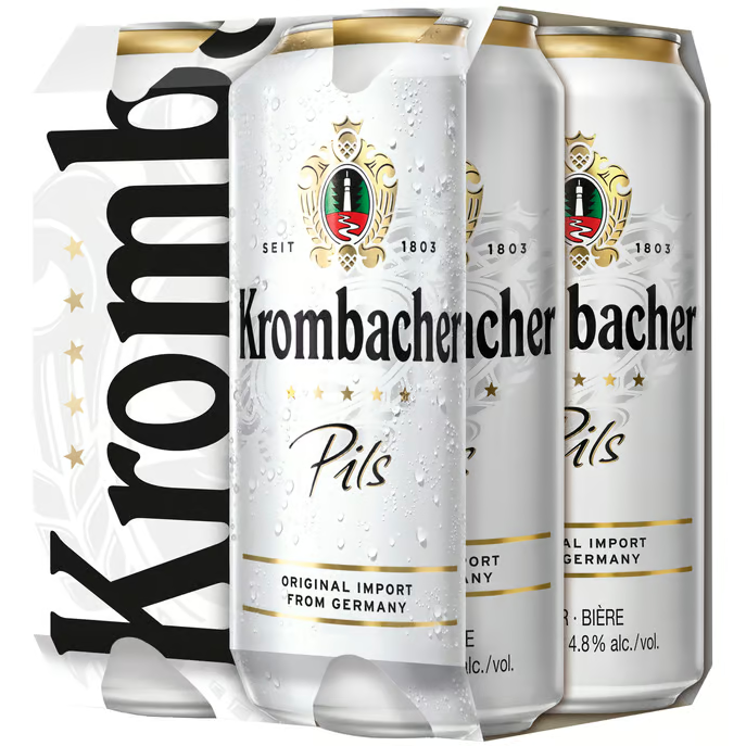 Krombacher- Pilsner 4.8% ABV 4X500ml Can Pack - Martins Off Licence