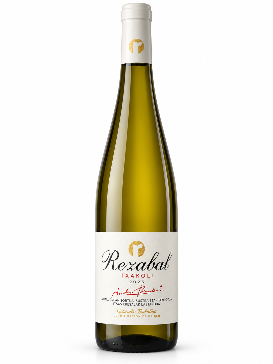 Rezabal Txakoli 2025 clean bottle image