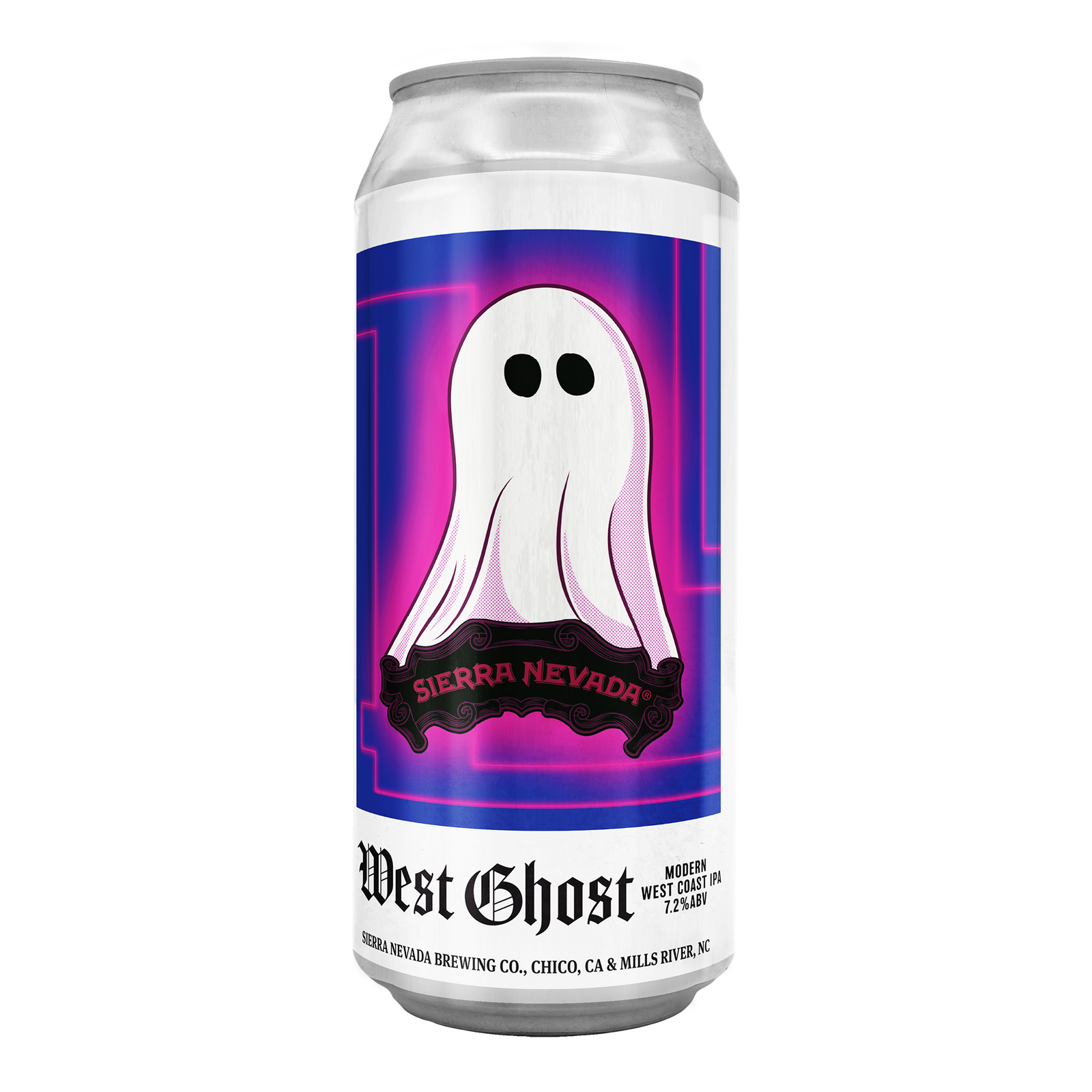 Sierra Nevada West Ghost Modern West Coast IPA 473ml can on a clean white background
