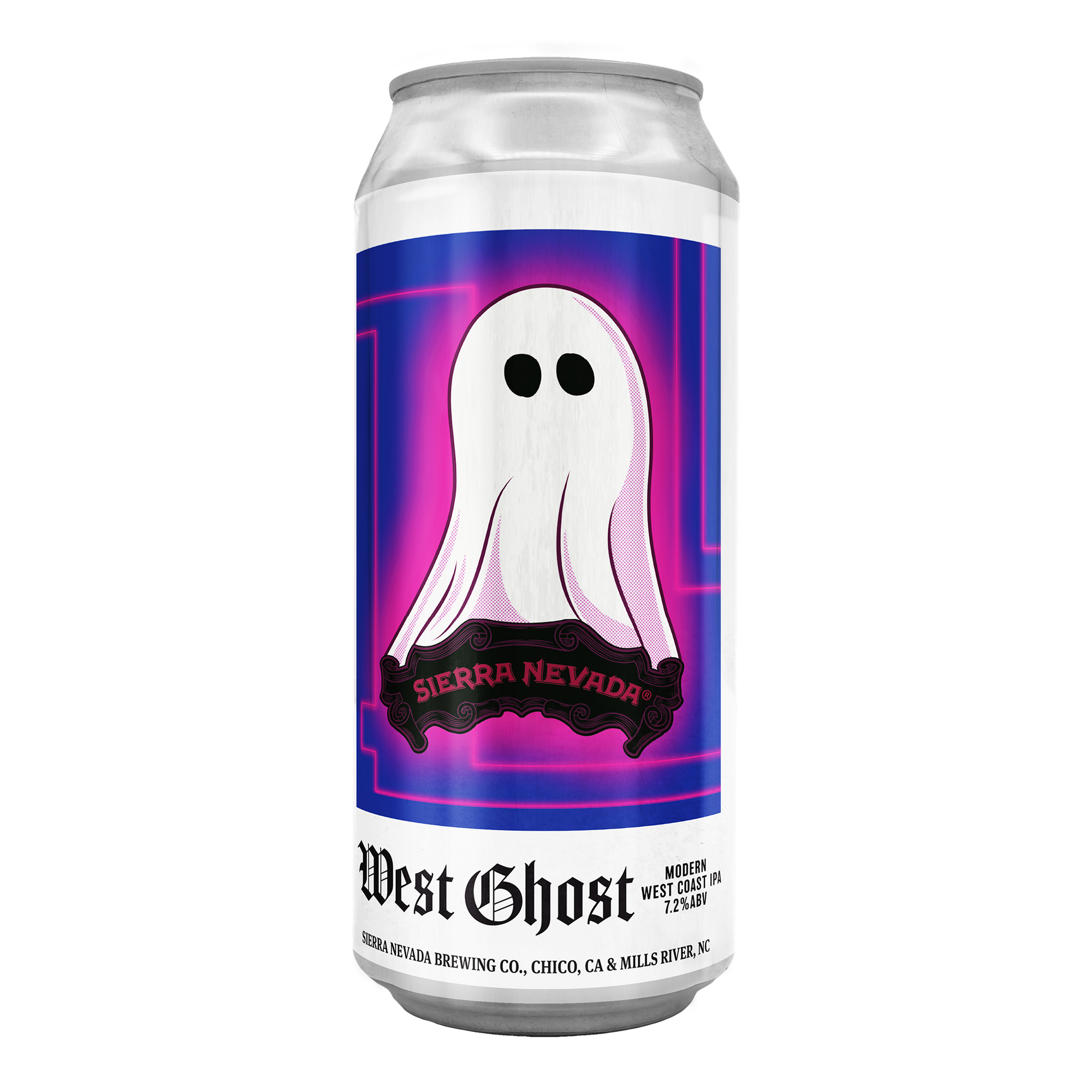 Sierra Nevada West Ghost Modern West Coast IPA 473ml can on a clean white background