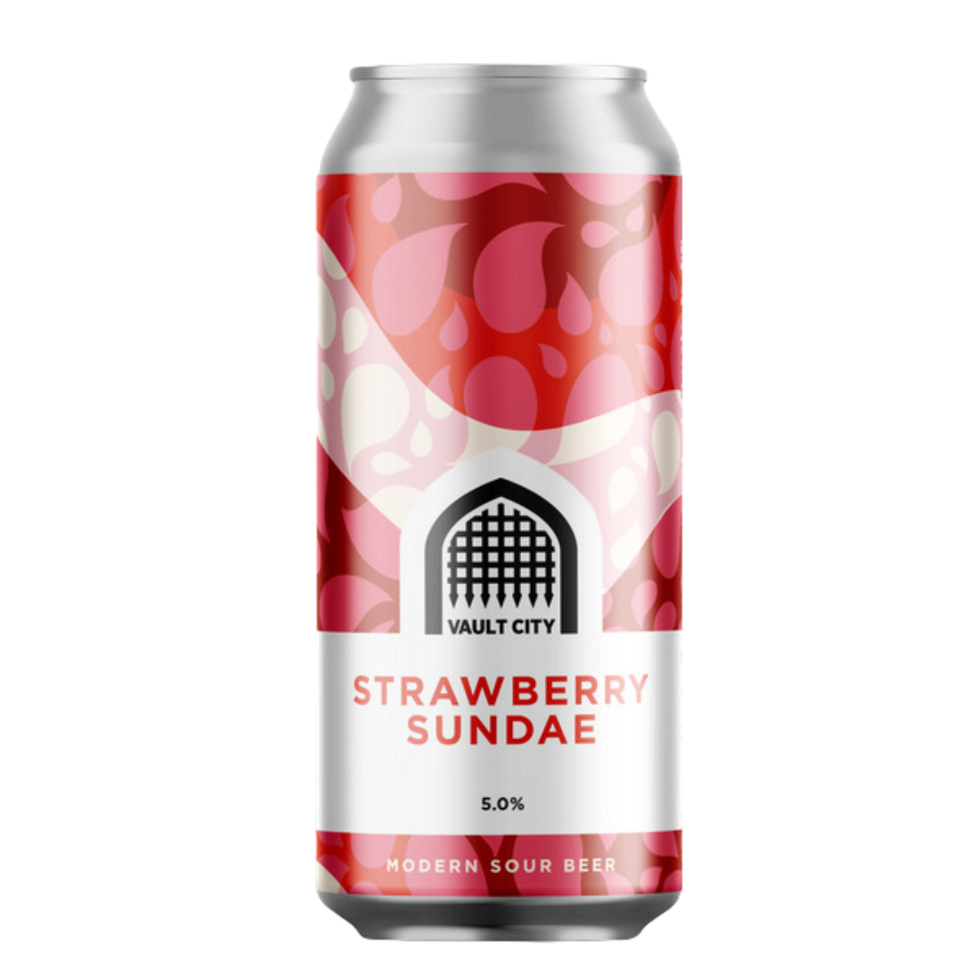 Vault City Brewing- Strawberry Sundae Sour 5% ABV 440ml Can - Martins Off Licence