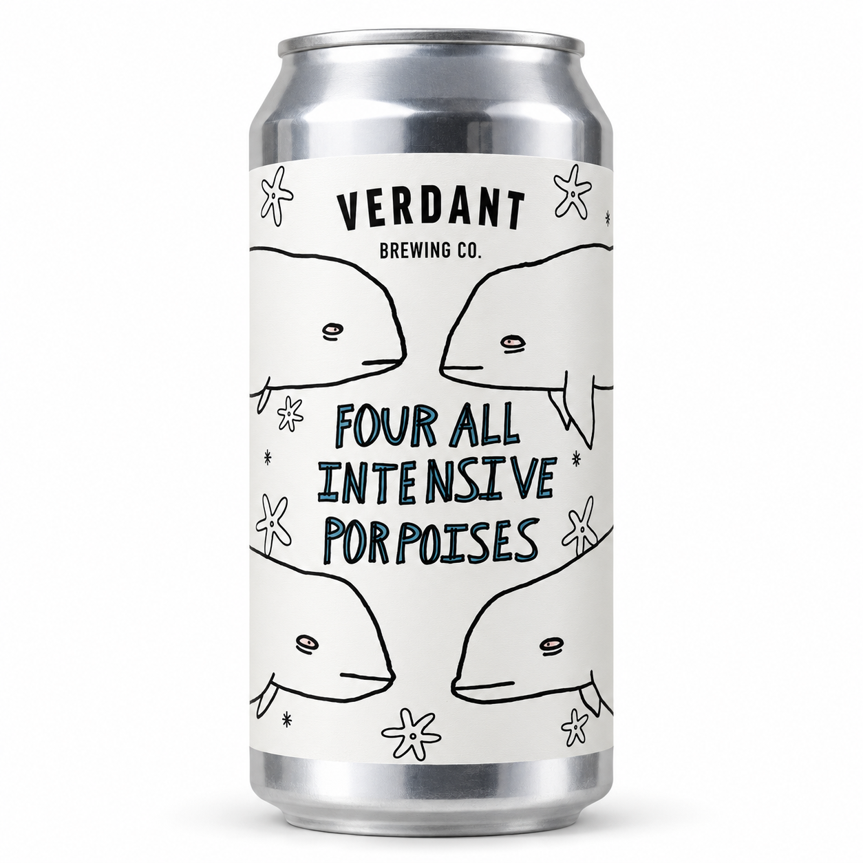 Verdant Four All Intensive Porpoises 4.5% Pale Ale 440ml can on clean white background