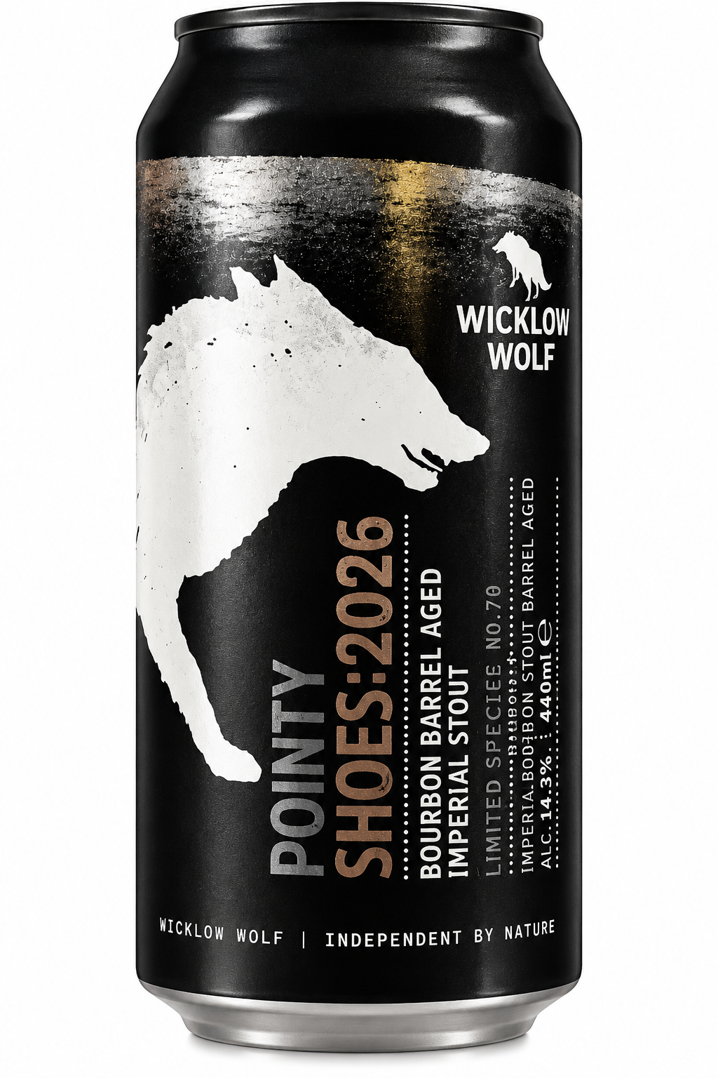 Wicklow Wolf Pointy Shoes 2026 Bourbon Barrel Aged Imperial Stout 440ml can